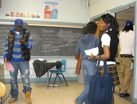 Students at Malcom X Shabazz High School in Newark, New Jersey, where teacher Lauretta Crawford uses <em>The Autobiography of Malcolm X</em> to try to reach her class. Students at Malcom X Shabazz High School in Newark, New Jersey, where teacher Lauretta Crawford uses <em>The Autobiography of Malcolm X</em> to try to reach her class.